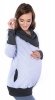 MijaCulture - 2 in 1 Maternity and Nursing breastfeeding warm Hoodie Top Pullover 4020A/M05 Melange / Graphit